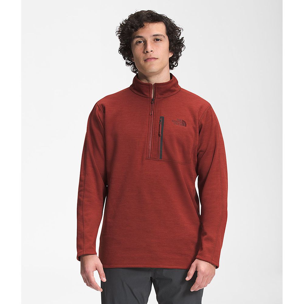 The North Face Fleece Mens Australia - The North Face Canyonlands ½ Zip Red (VXN-385962)